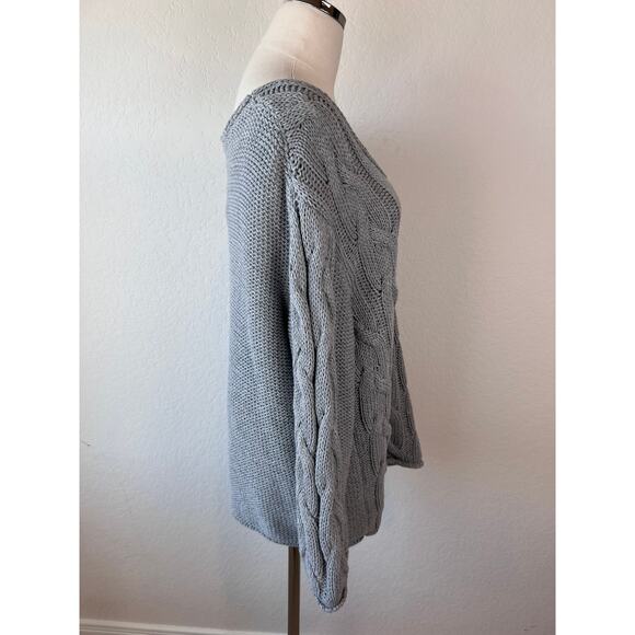 BDG Chunky Oversized Cable Knit Sweater V Neck Gray Grunge size Medium - Picture 4 of 8